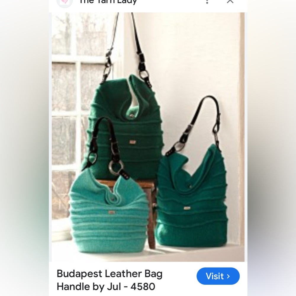 NWT Bedouin Hand Knit Black Bag Budapest Leather Handle by Jul Silver Oversized